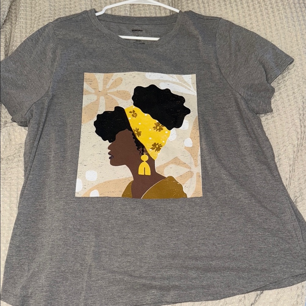 Gray Graphic Women's Top